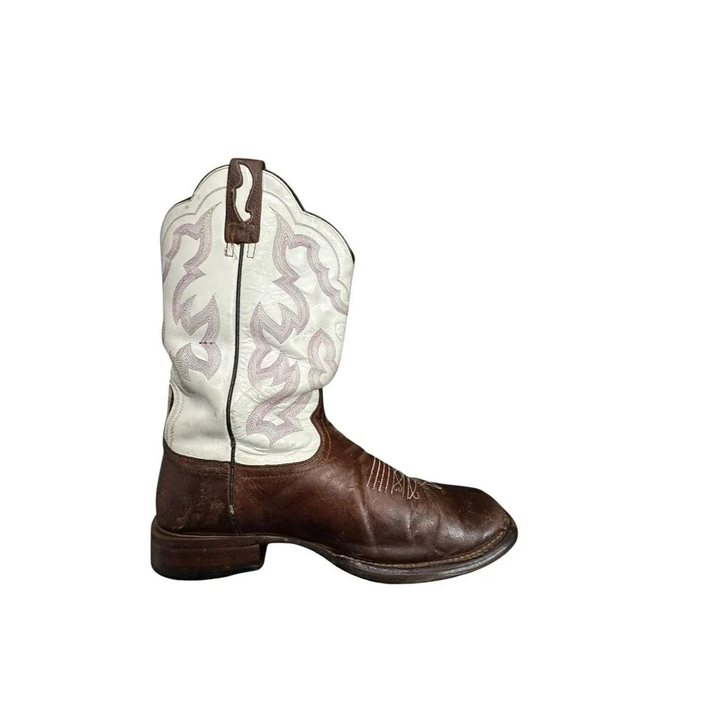 Ariat Nitro Western Boots Mens 10 EE White Pink Square Toe Cowboy ATS 10006833